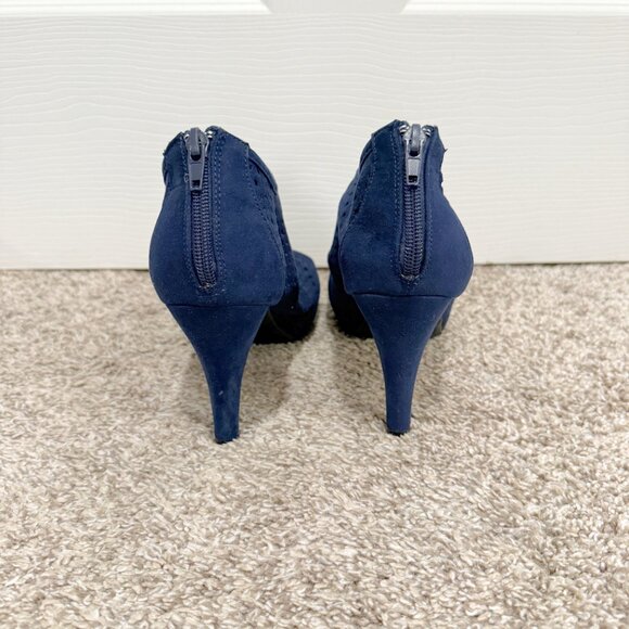 Madden Girl Kirby Navy Cut Out Open Toe Heels - Picture 4 of 5